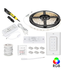 16 Ft. 130 Lumens/Ft.. 12-volt Accent Output Multi-Color RGB Wireless Controller Tape Light Kit, 1 Zone 1 Area