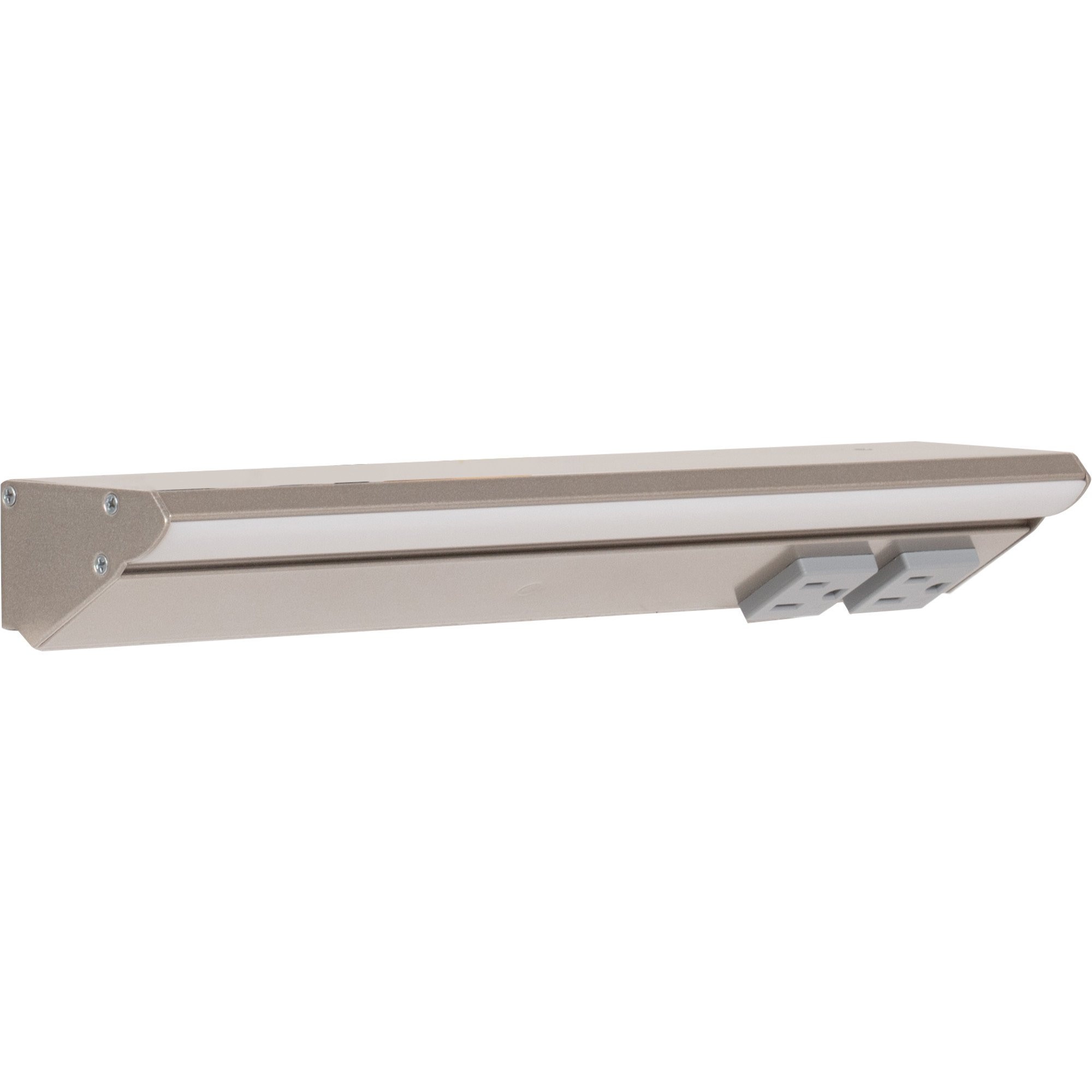 12-1/2" RM Series Lighted Power Strip, 600 Lm/Ft Higher Output, Bronze finish, Black receptacles, Soft White 3000K