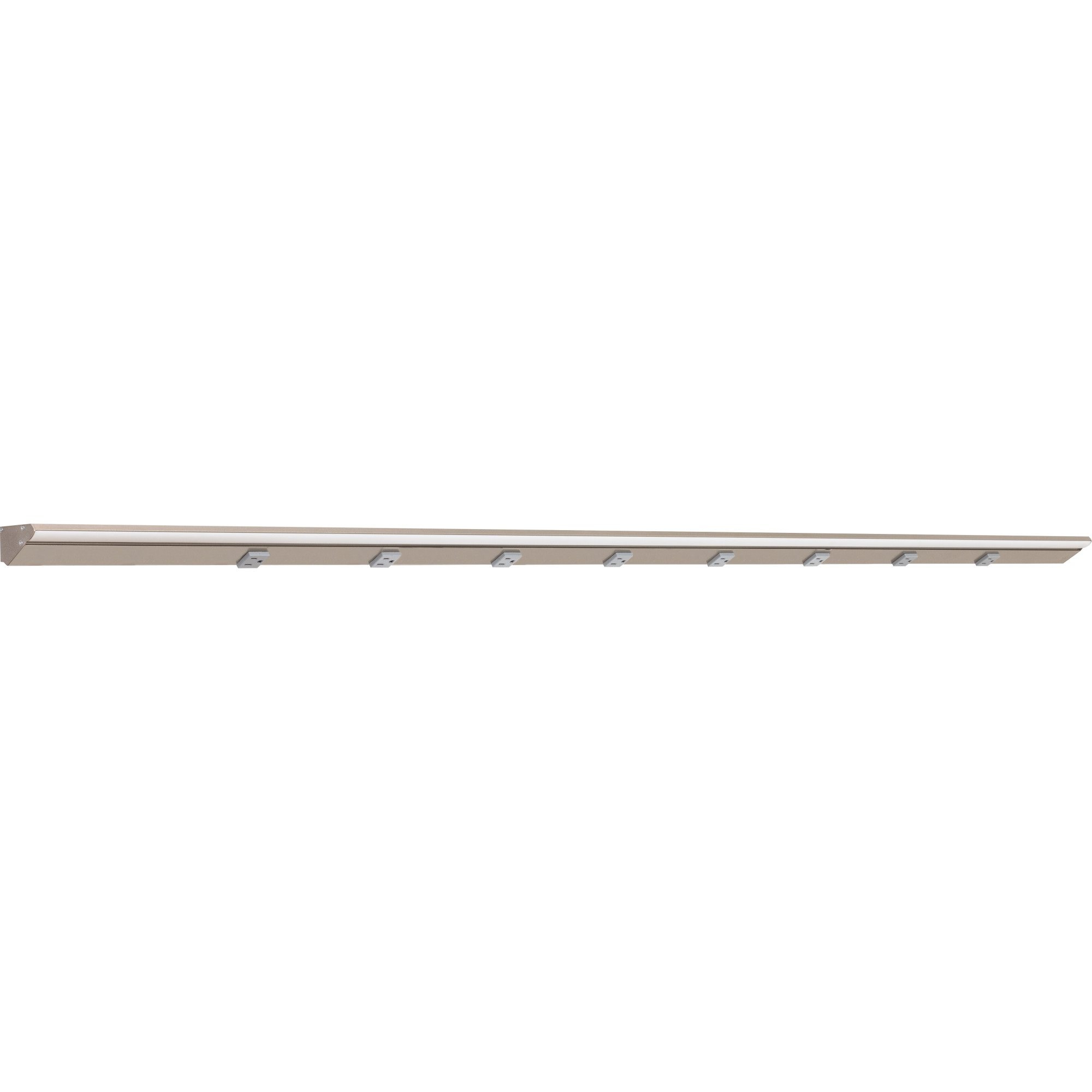 72-1/2" RM Series Lighted Power Strip, 600 Lm/Ft Higher Output, Satin Nickel finish, Grey receptacles, Warm White 2700K