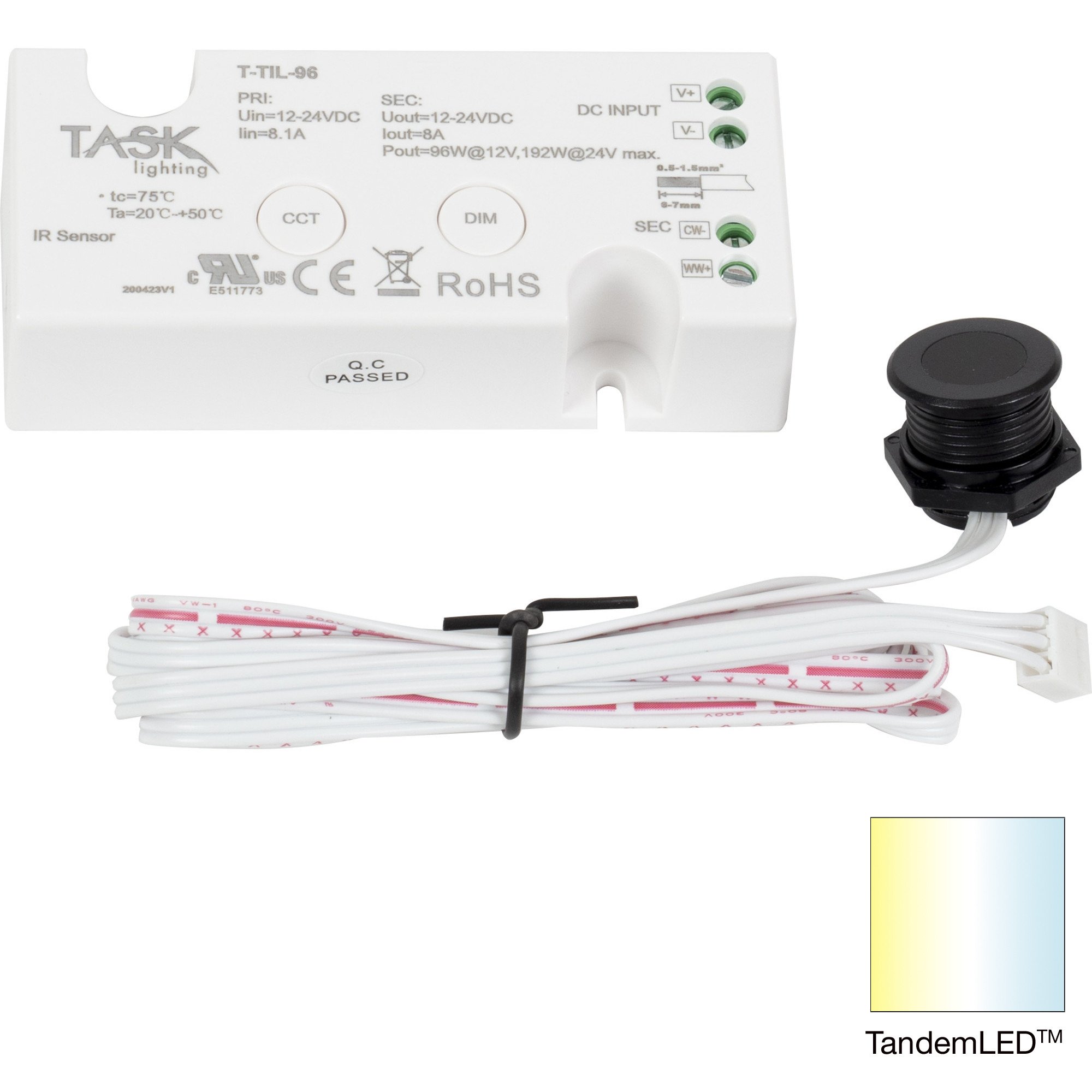96-Watt 2-Button Tunable-White Wired Dimmer/Temperature Controller