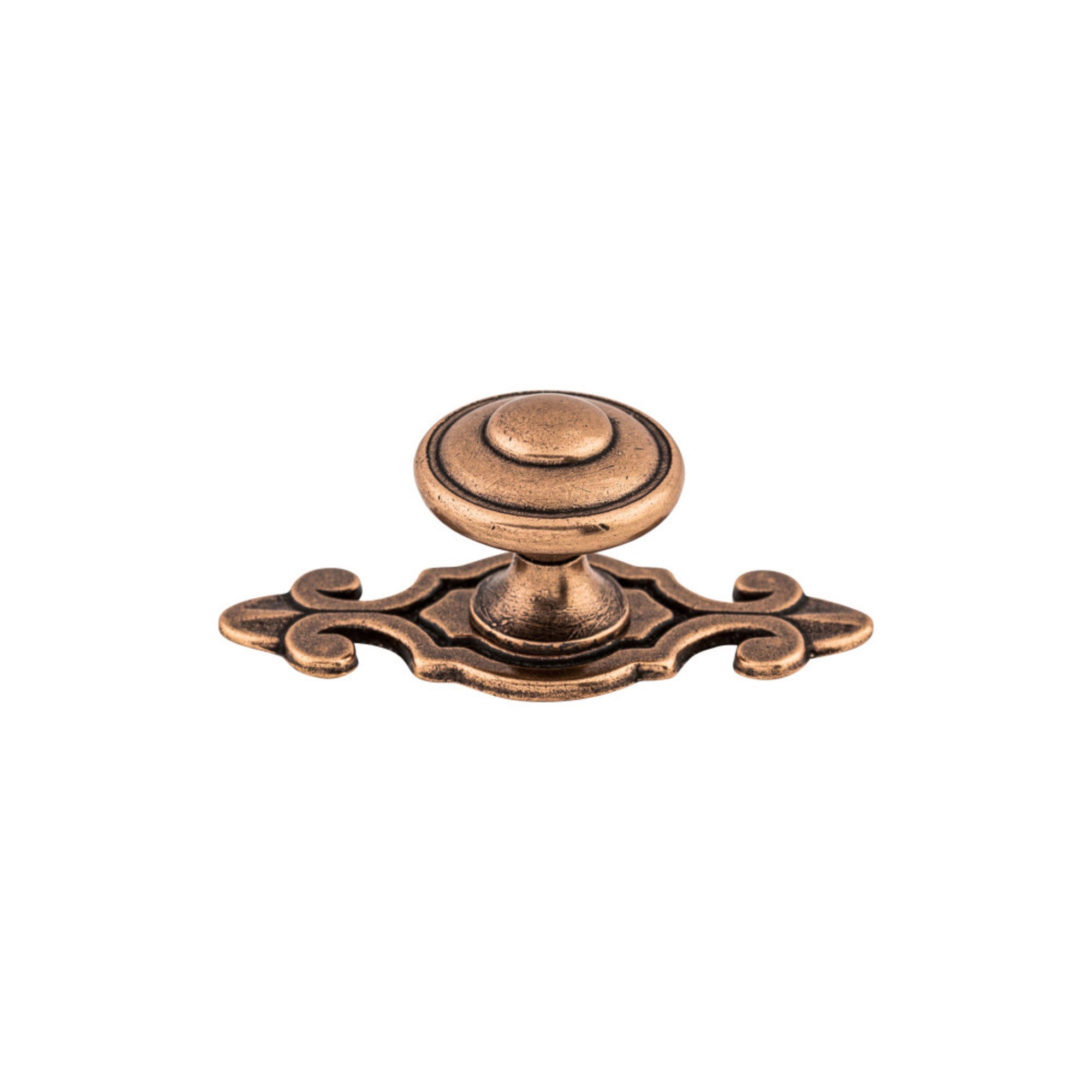 Canterbury Cabinet Knob 1 1/4" with Backplate Old English Copper