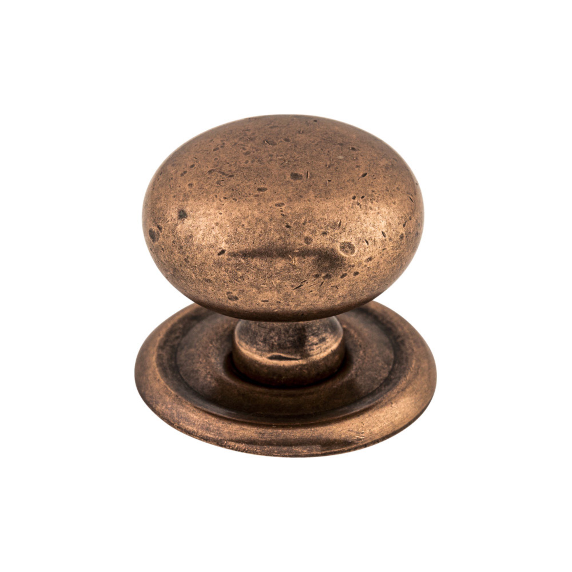 Victoria Cabinet Knob 1 1/4" w/Backplate Old English Copper