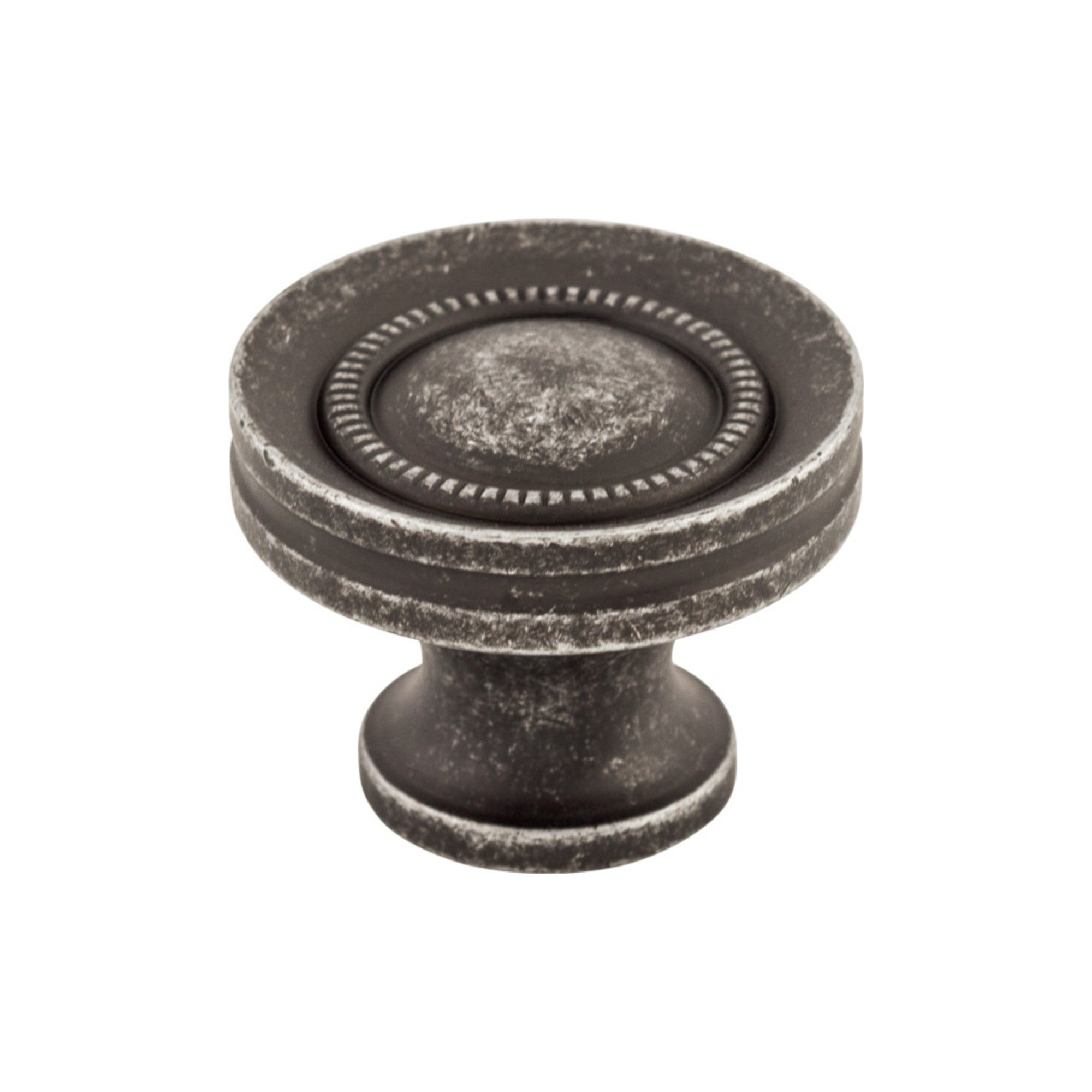 Button Faced Cabinet Knob 1 1/4" Black Iron