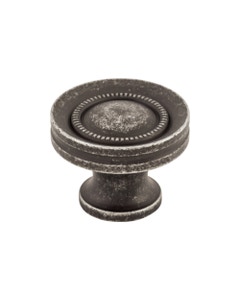 Button Faced Cabinet Knob 1 1/4" Black Iron