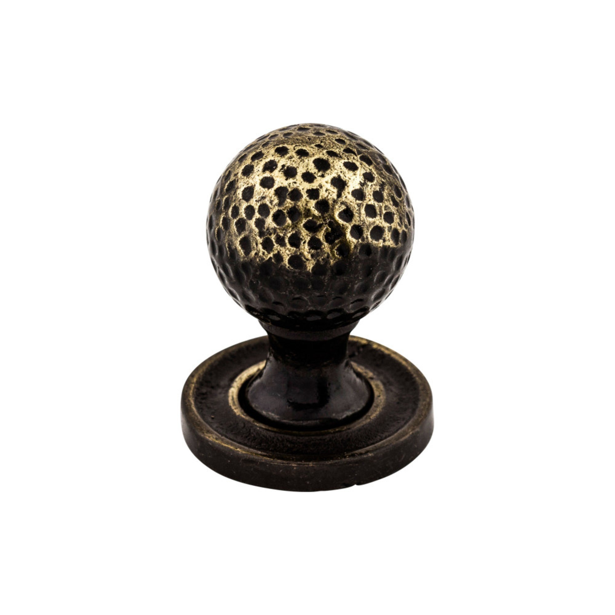 Paris Cabinet Knob Mottled 1 1/4" w/Backplate Dark Antique Brass