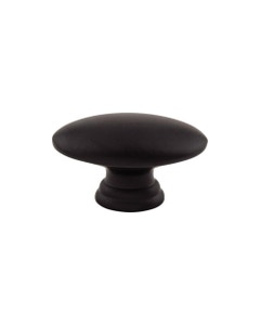 Flat Oval Cabinet Knob 1 1/2" Flat Black