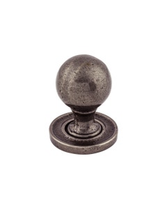 Paris Cabinet Knob Smooth 1 1/4" w/Backplate Cast Iron