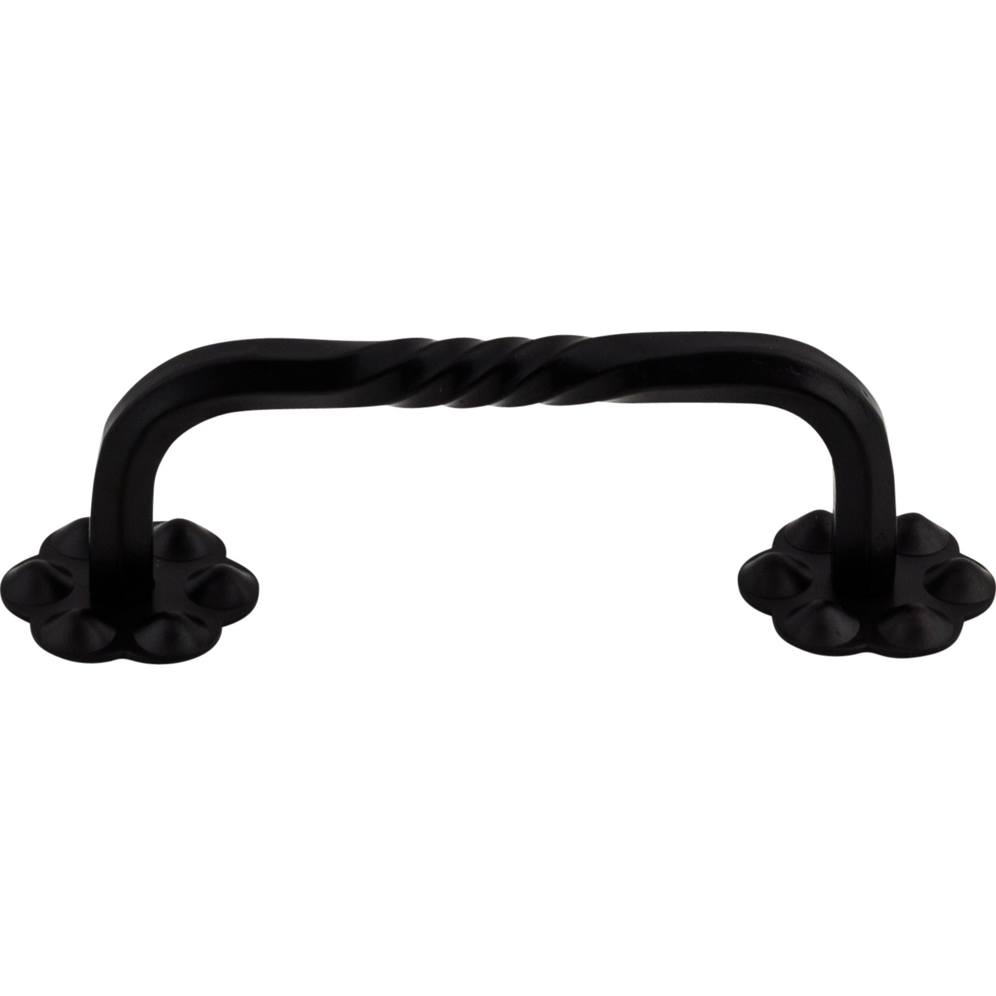 Thin Twist D Cabinet Pull 3 5/32" Center to Center w/Backplate Patina Black