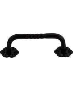 Thin Twist D Cabinet Pull 3 5/32" Center to Center w/Backplate Patina Black