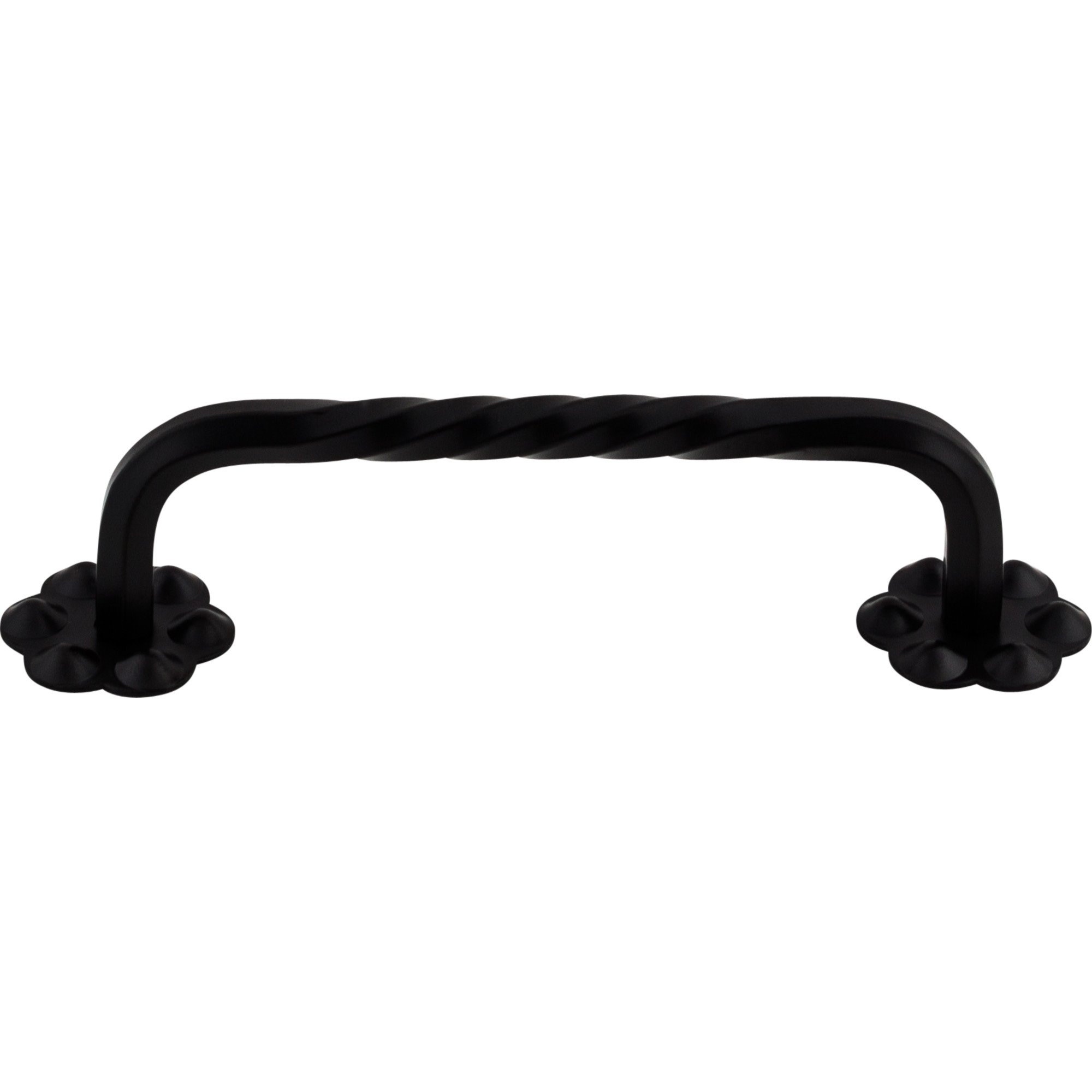 Thin Twist D Cabinet Pull 3 15/16" Center to Center w/Backplate Patina Black