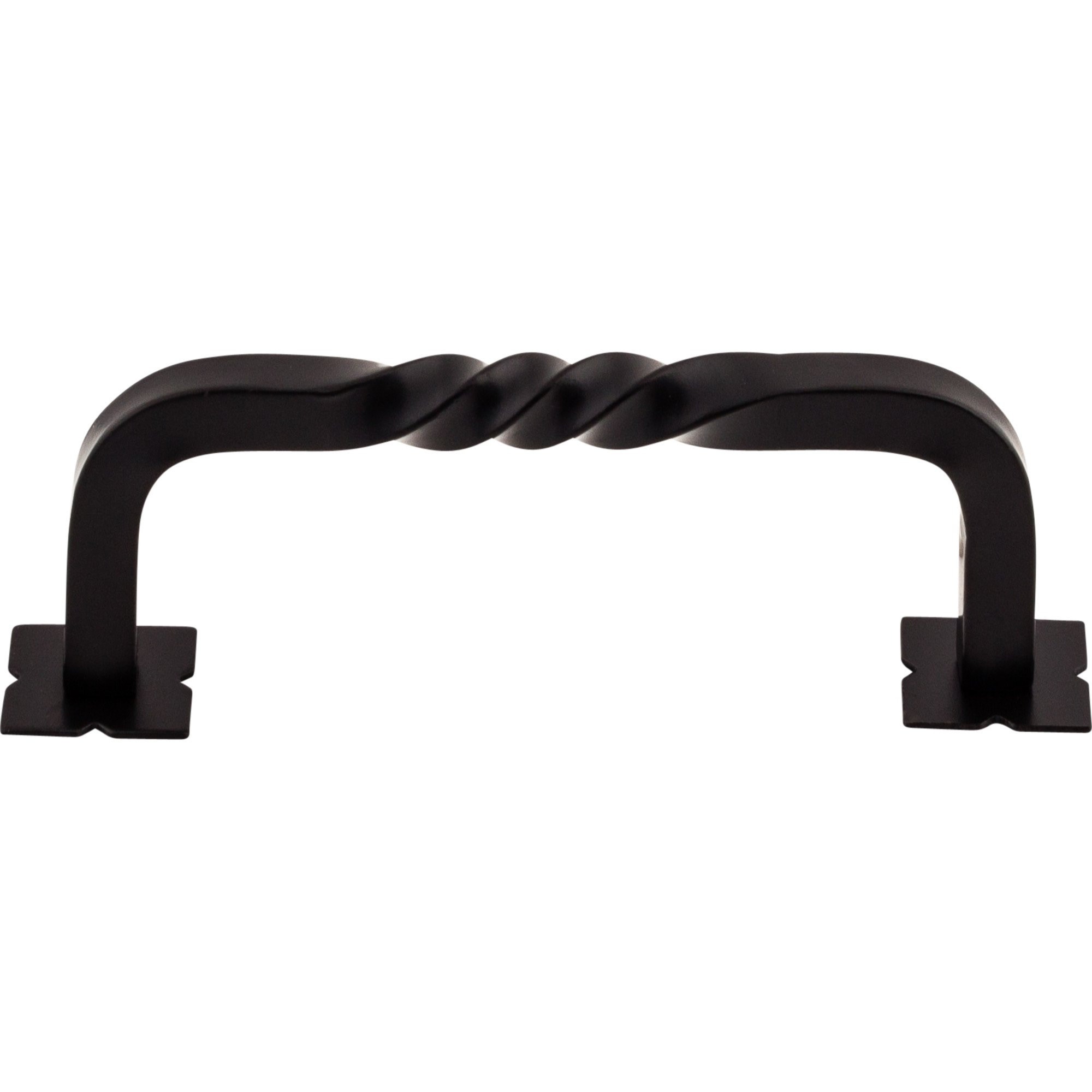 Twist Cabinet Pull 3 3/4" Center to Center w/Backplates Patina Black
