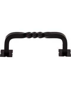 Twist Cabinet Pull 3 3/4" Center to Center w/Backplates Patina Black