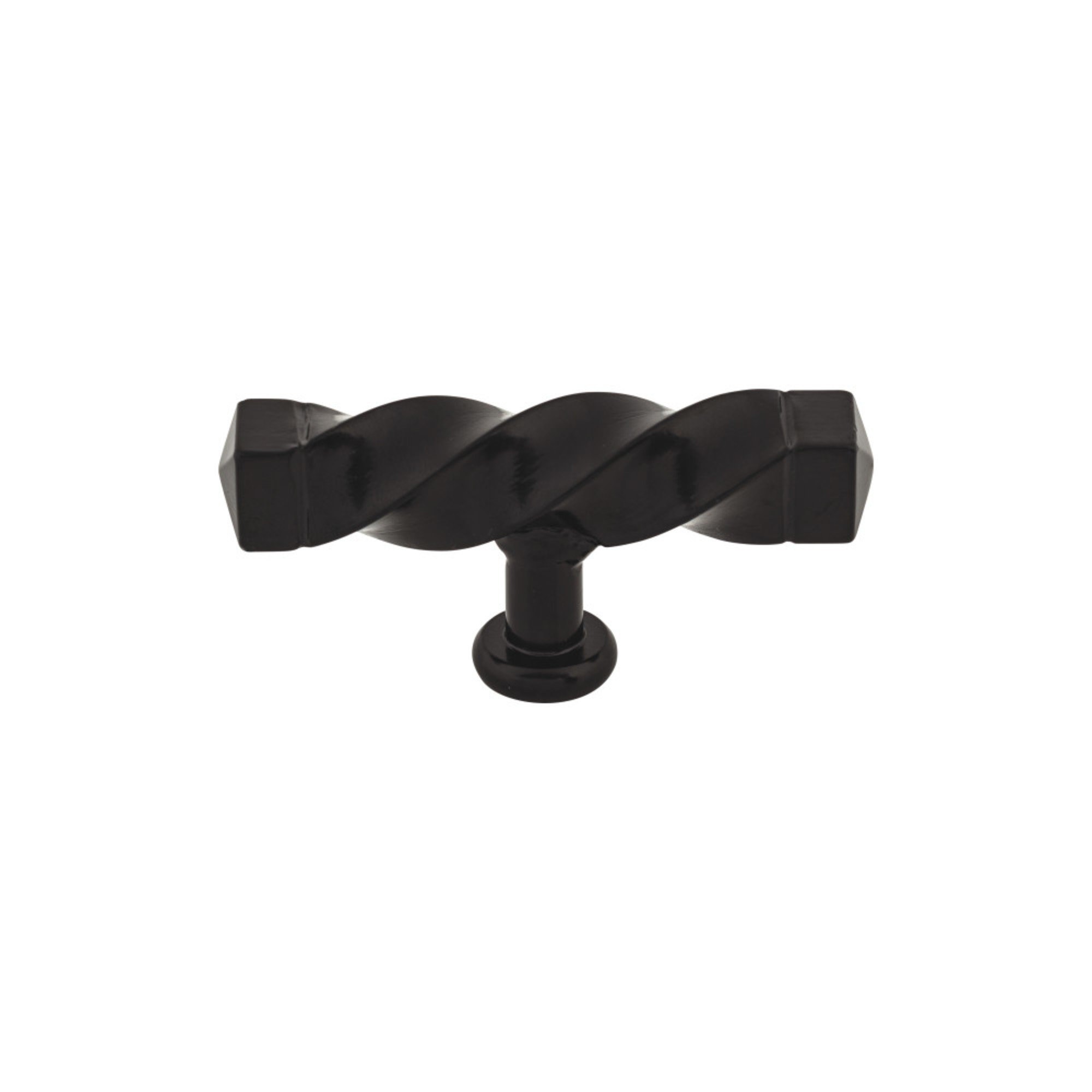 Square Twist T-Handle Cabinet Knob 3 3/16" Center to Center Patina Black
