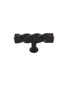 Square Twist T-Handle Cabinet Knob 3 3/16" Center to Center Patina Black