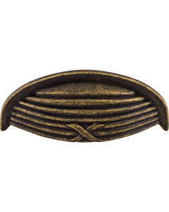 Ribbon & Reed Cup Cabinet Pull 3" Center to Center German Bronze