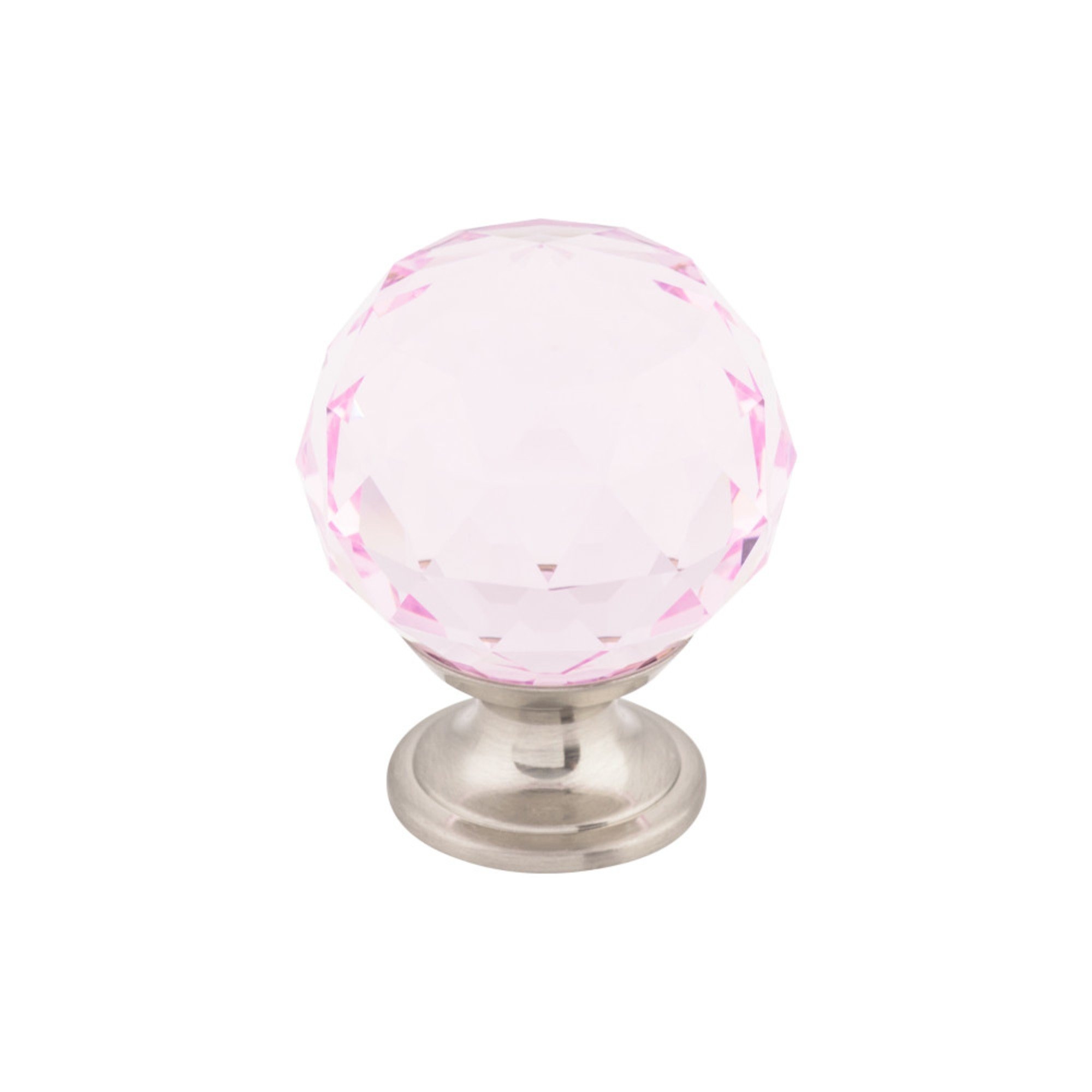 Pink Crystal 1 3/8" Diameter Round Cabinet Knob