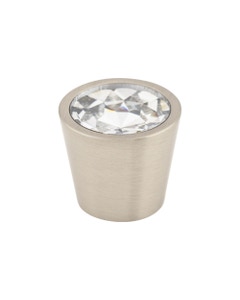 Clear Crystal Center 13/16" Diameter Round Cabinet Knob