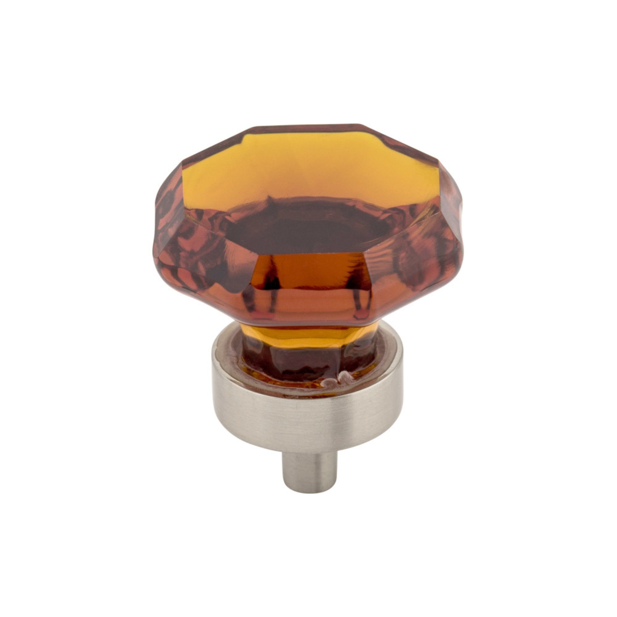 Wine Octagon Crystal 1 3/8" Diameter Round Cabinet Knob