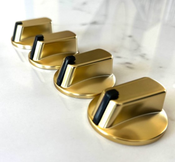 Universal Matte Gold Stove Knobs 48MM 4 Pack